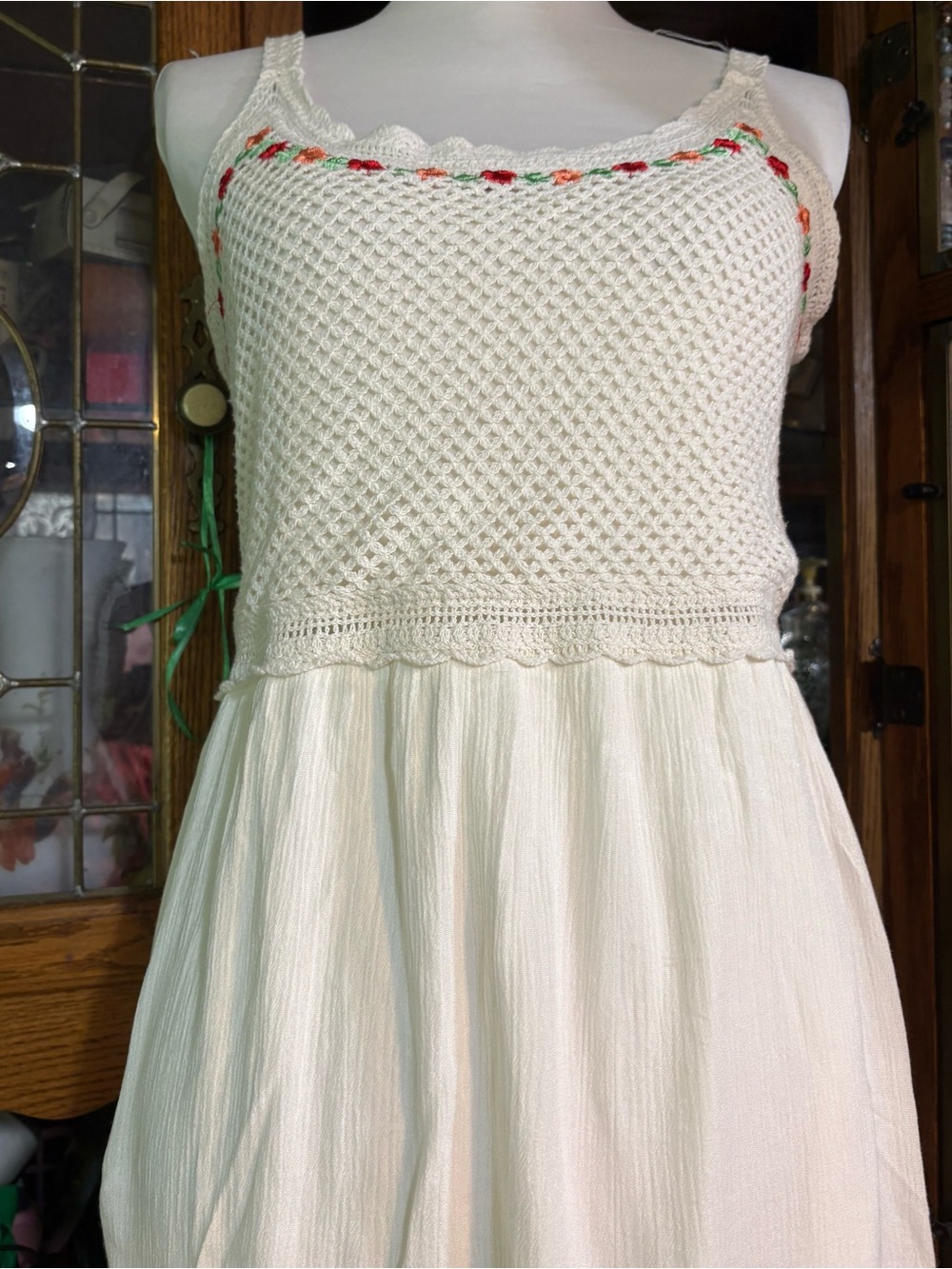 LC Lauren Conrad Ivory Waffle-Knit maxi dress xl - Picture 8 of 15